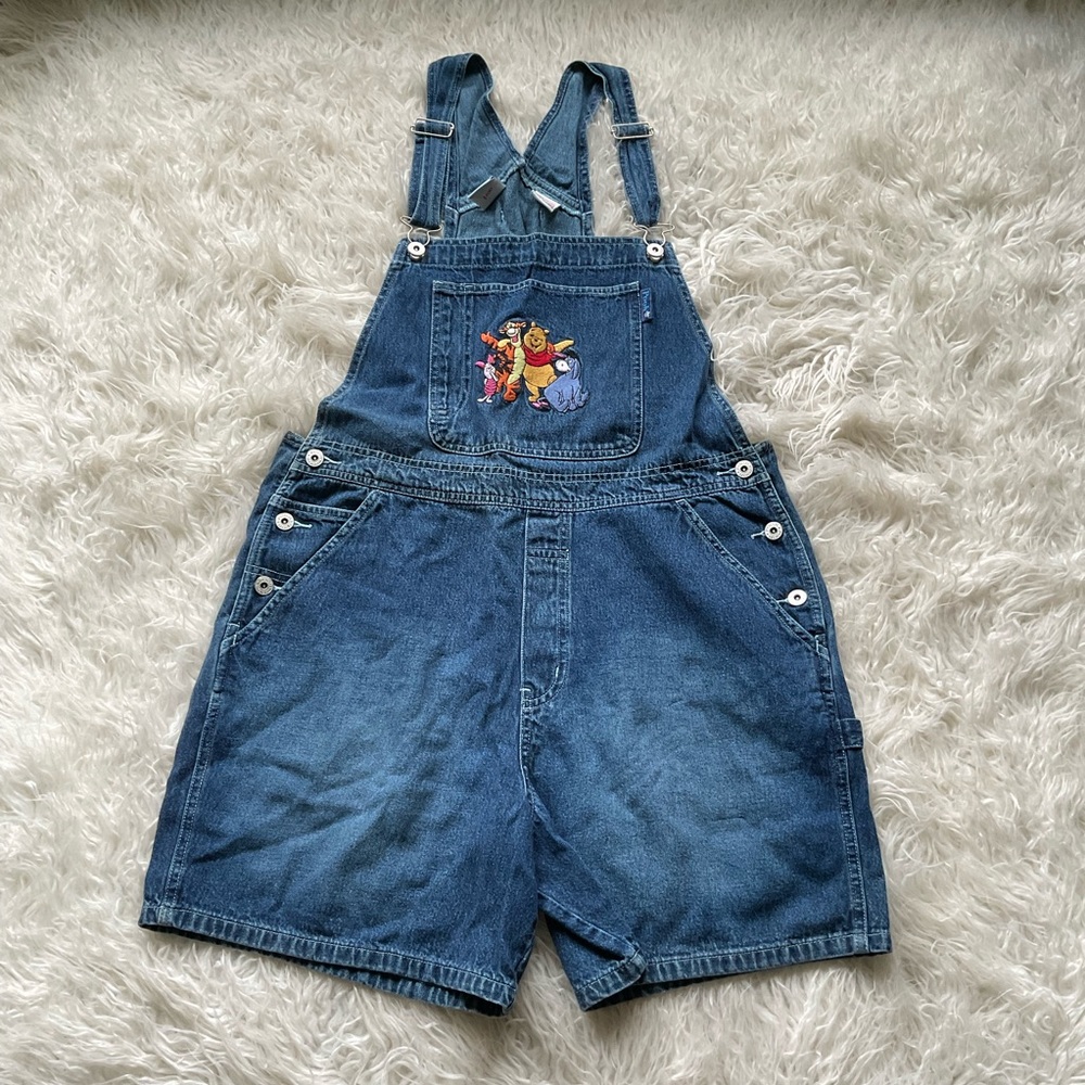 Vintage Disney Winnie The Pooh Embroidered Overall Romper